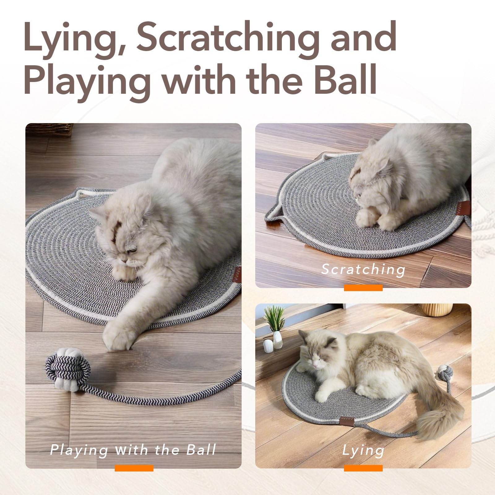 Cat scratch mat with interactive ball - Image 7