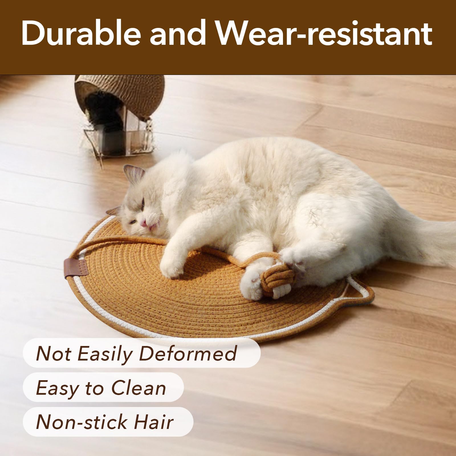 Cat scratch mat with interactive ball - Image 3